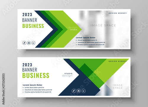 elegant green business presentation banner design