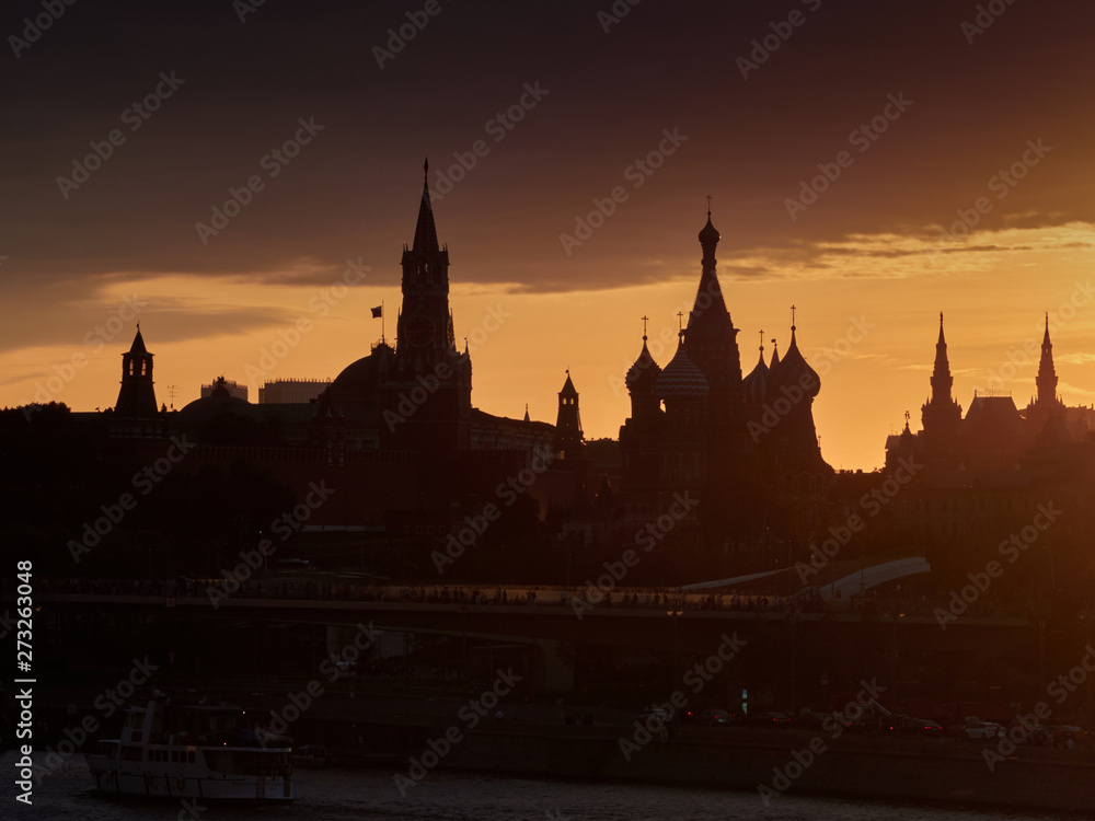 Moscow in the colors of sunset