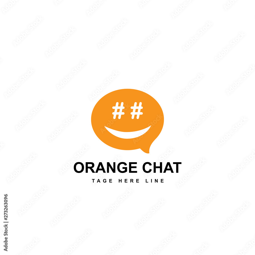 orange chat logo template orange chat logo template