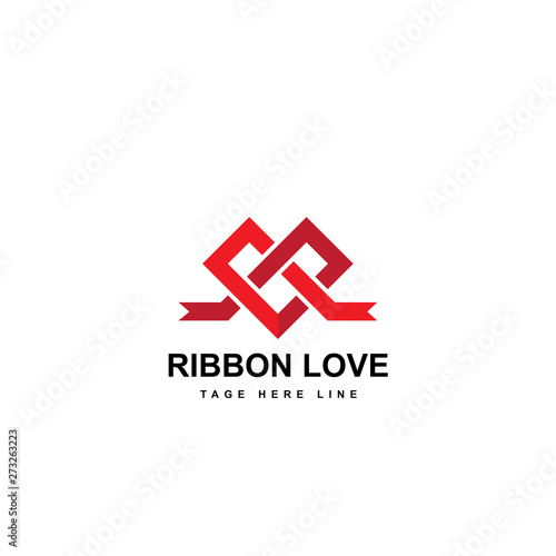 ribbon love logo template