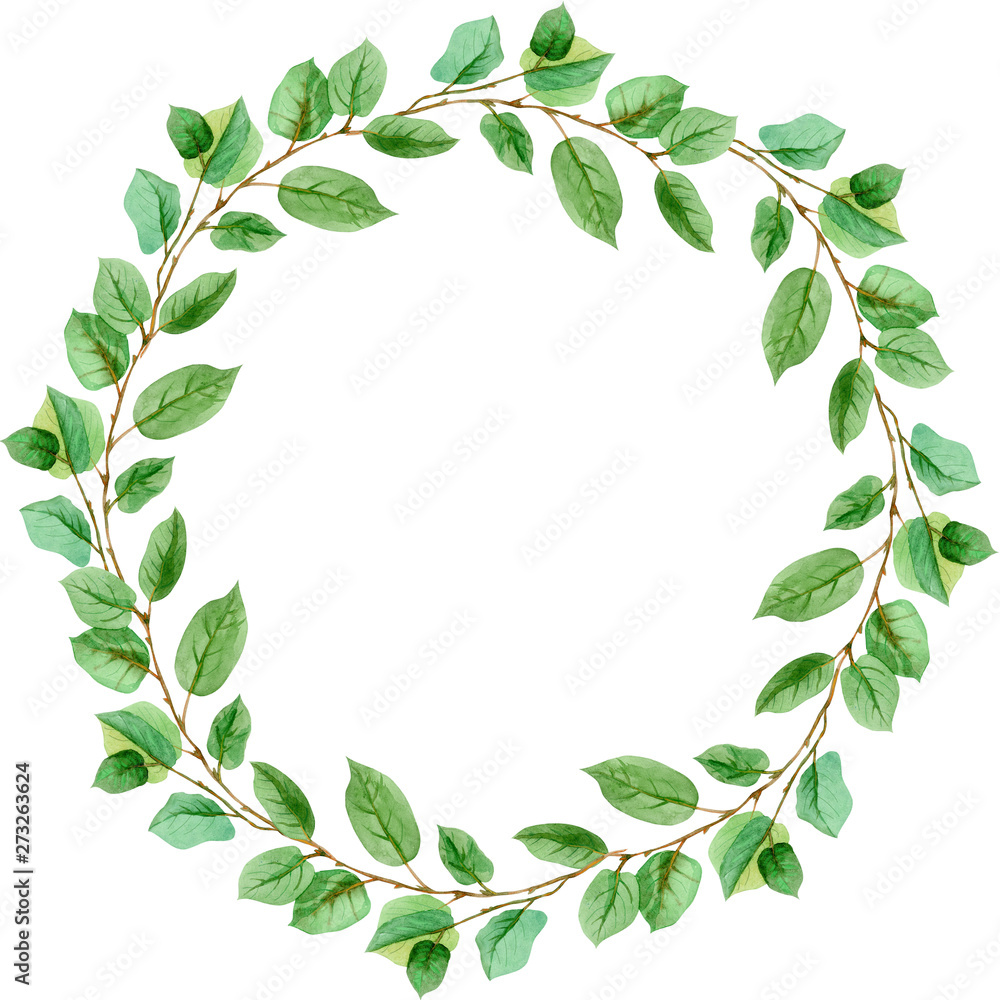 Lush luxury wreath of greenery with small leaves