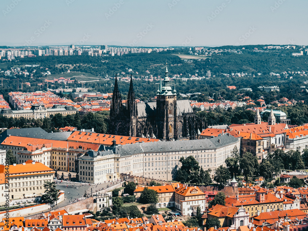 Obraz premium Prague Castle from Petřín Lookout Tower