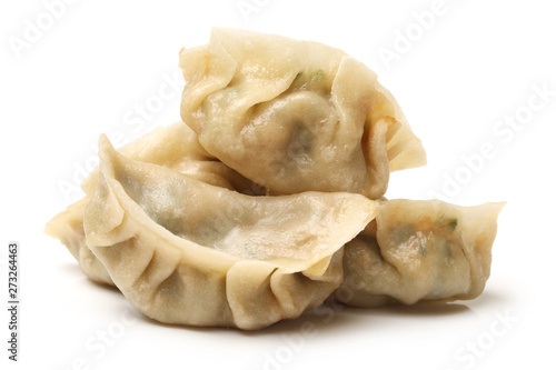 Chinese dumpling on white background photo
