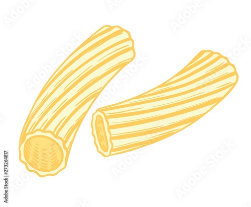 picture of pasta on a white background. color image