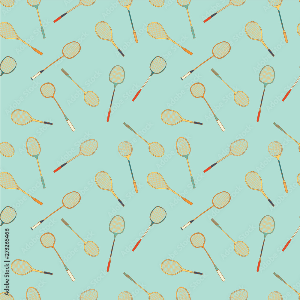Badminton rackets seamless pattern Badminton rackets seamless pattern