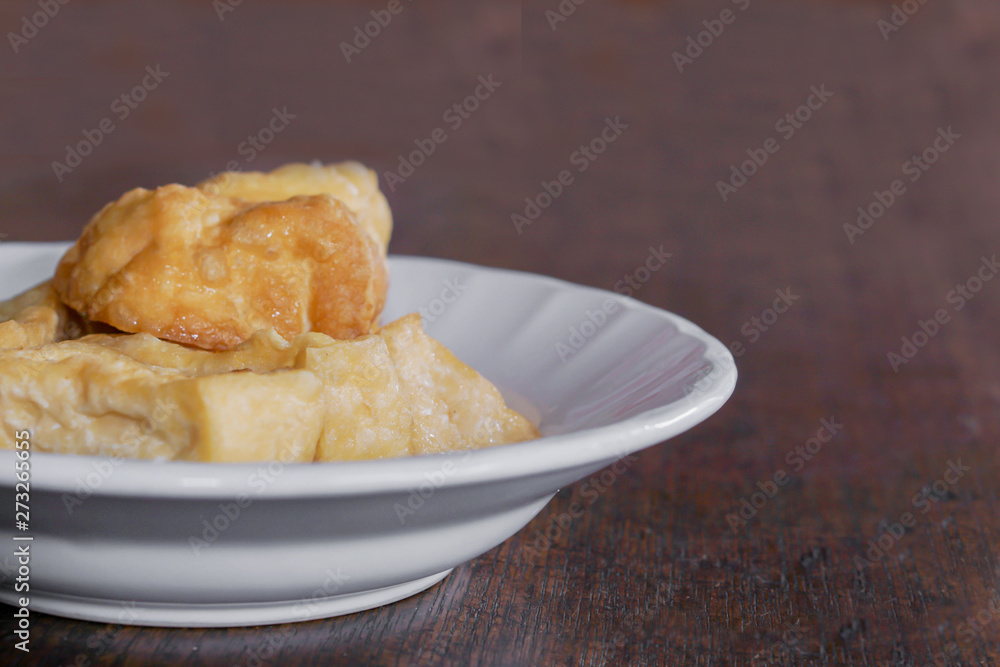 Closeup and crop Chinese snack and vegetarian food Closeup and crop Chinese snack and vegetarian food