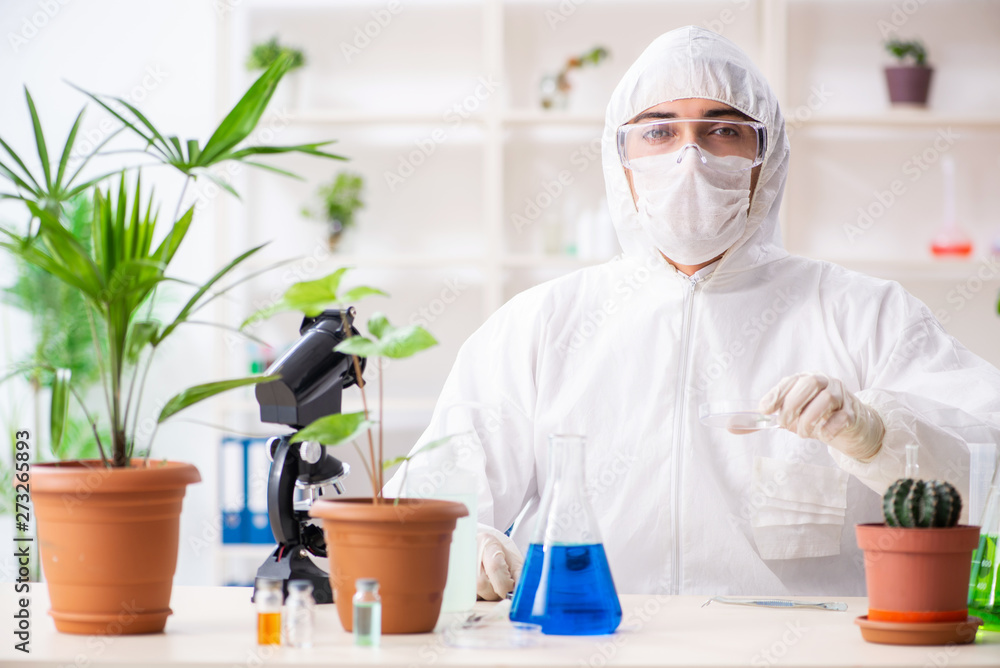 Biotechnology chemist working in lab Biotechnology chemist working in lab