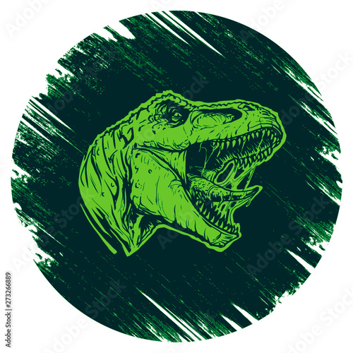 Cool aggressive dinosaur tyrannosaurus rex with open mouth