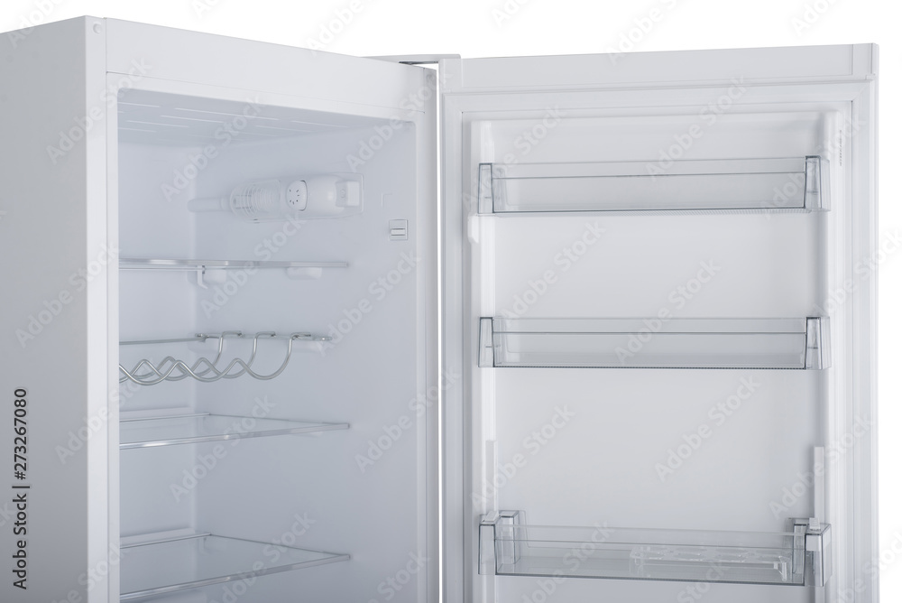 Refrigerator Isolated on White Background. Modern Kitchen and Domestic Major Appliances Refrigerator Isolated on White Background. Modern Kitchen and Domestic Major Appliances
