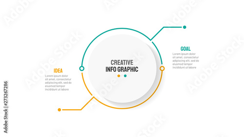 Thin line infographic template. Business concept with 2 options, step or process. Vector illustration.