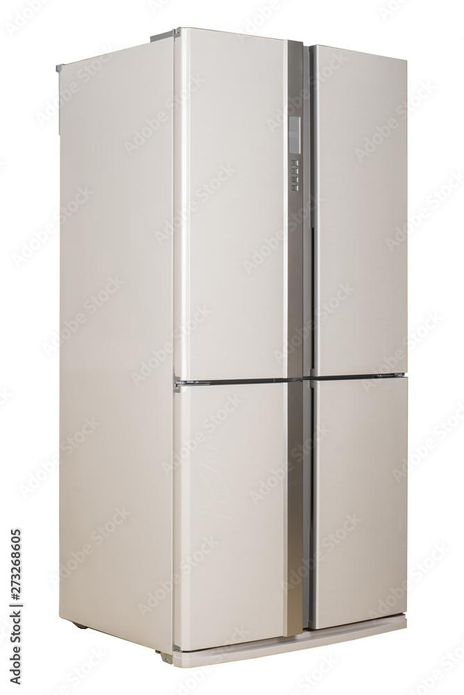 Refrigerator Isolated on White Background. Modern Kitchen and Domestic Major Appliances Refrigerator Isolated on White Background. Modern Kitchen and Domestic Major Appliances
