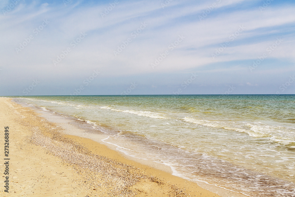 Beautiful seascape with a cloudy sky Beautiful seascape with a cloudy sky