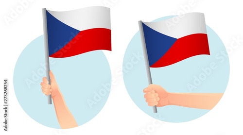 Czech Republic flag in hand icon