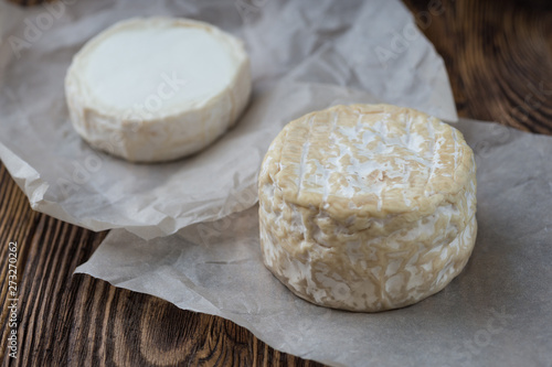 Two Soft french cheese of camembert and other types