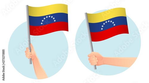 venezuela flag in hand icon