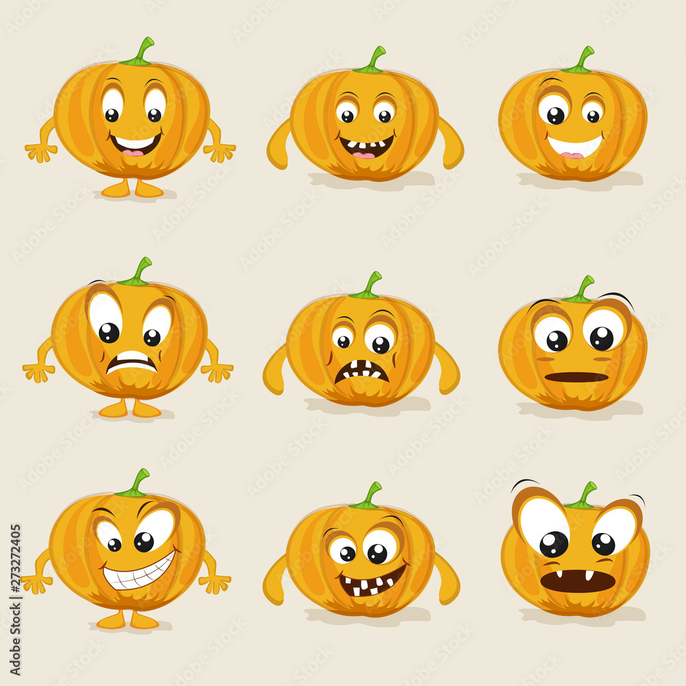Different expressions with pumpkin. Different expressions with pumpkin.