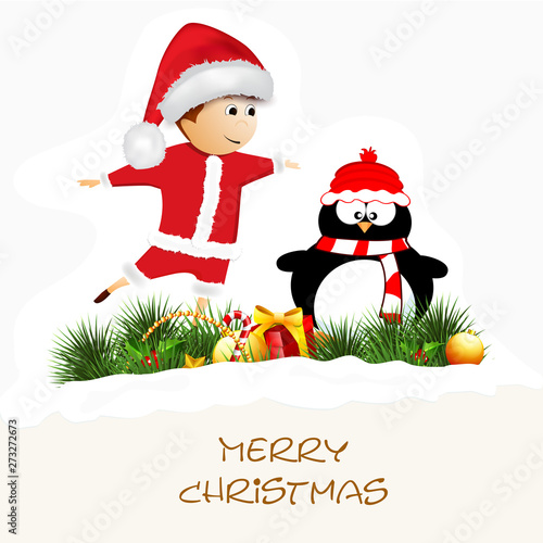 Poster and sticker for Merry Christmas.