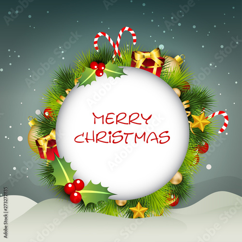 Tag, label and sticker for Merry Christmas.