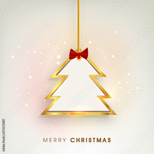Poster for Merry Christmas with holly tree.