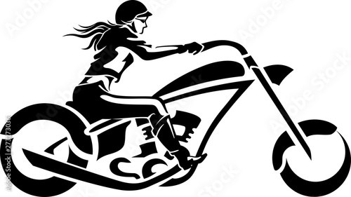 Woman Chopper Rider, Side View