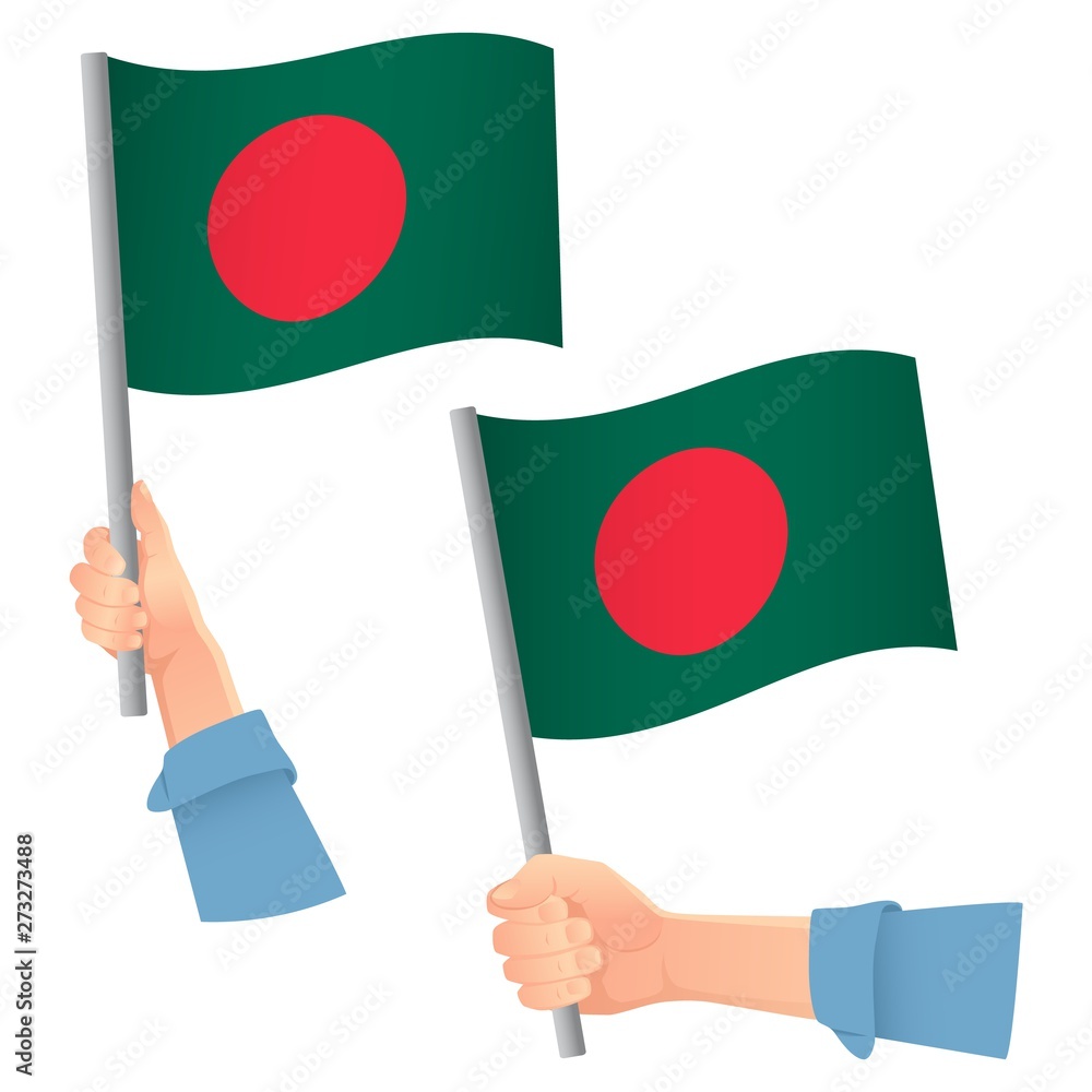 Bangladesh flag in hand icon Bangladesh flag in hand icon
