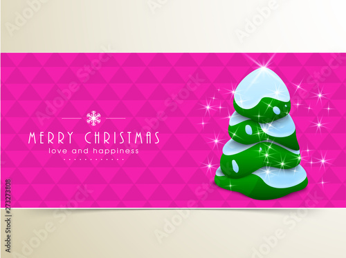 Poster, banner and card for Merry Christmas.
