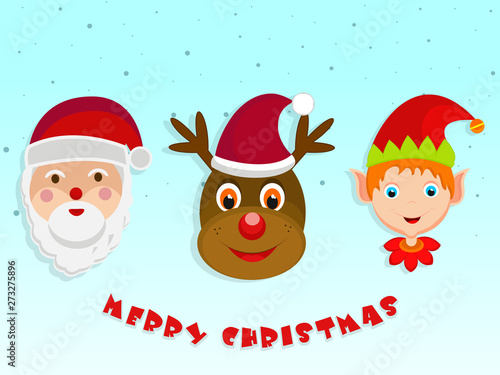 Poster and sticker for Christmas celebration.