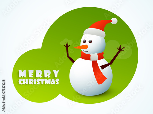 Christmas Day celebration with snowman.