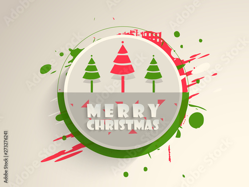 Tag, label and sticker for Merry Christmas.