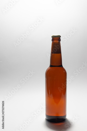 Bottle of beer isolated on white, web banner with space for text