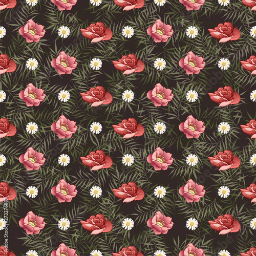 pattern. seamless. White daisies. daisy, flower