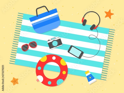 Summer vacation, Summer beach poster vector illustration