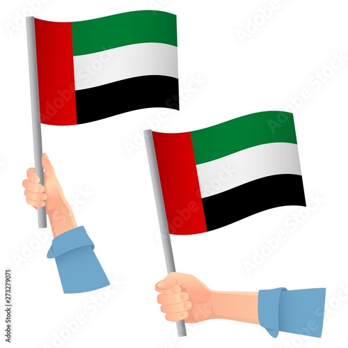 united arab emirates flag in hand icon