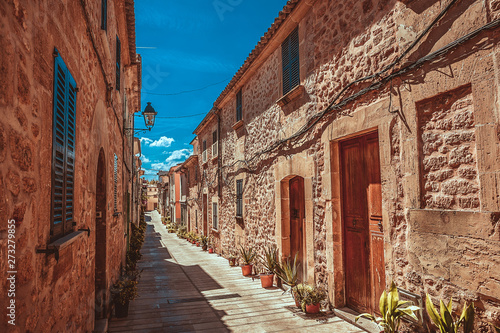 Streets of historic Alcudia. Majorca. Spain