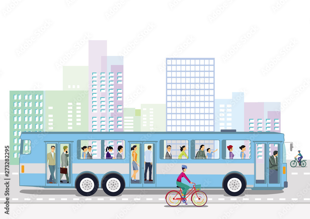 Naklejka premium Öffentlicher Bus Verkehrsmittel Illustration