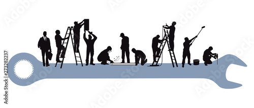 Techniker und Handwerker bei der Reparatur