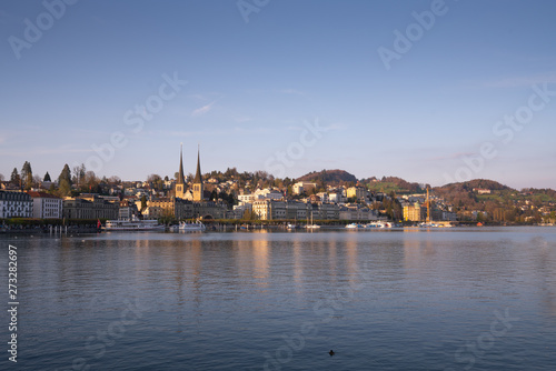 Chapel bridge and city of Luzern, Switzerland © alice_photo