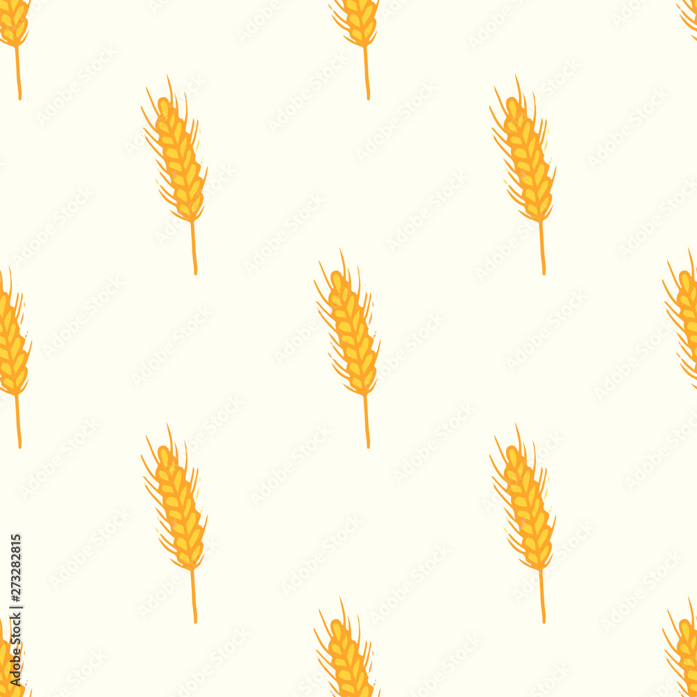 vector seamless autumn pattern with spikelets of wheat vector seamless autumn pattern with spikelets of wheat