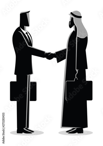 Wallpaper Mural Arabic businessman shake hand with western businessman Torontodigital.ca