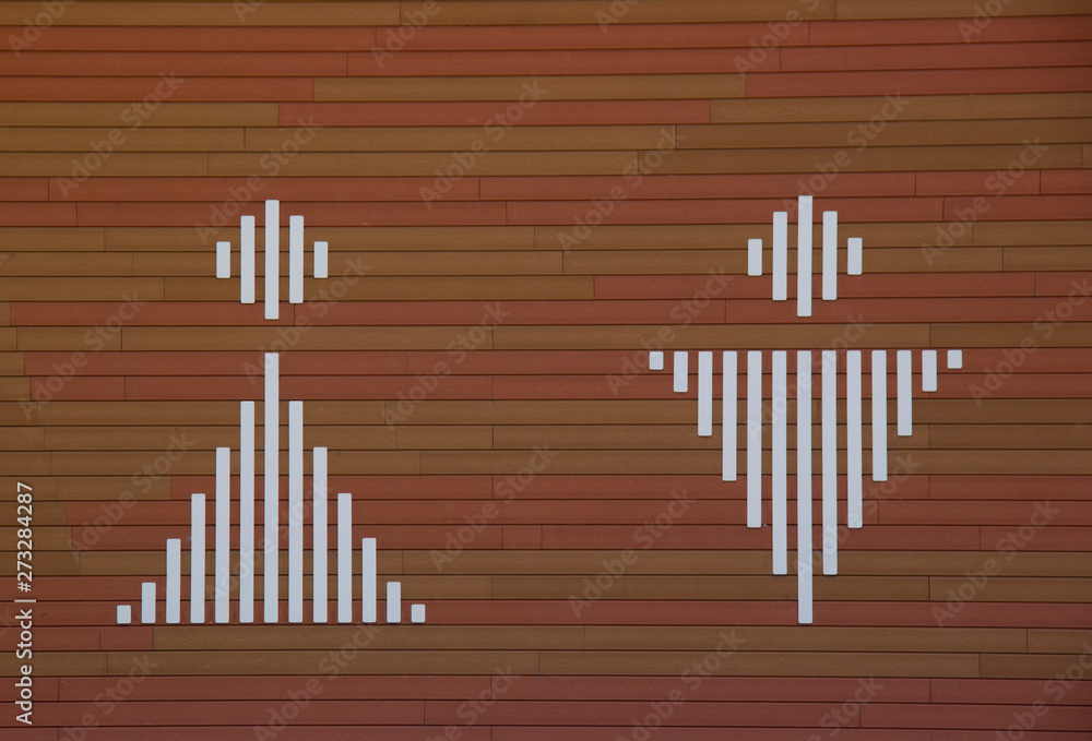 Fototapeta premium sign of man and woman on wooden background
