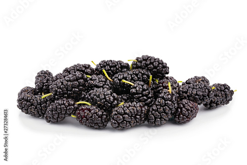 A bunch of ripe mulberries