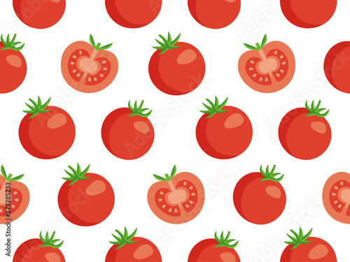 Vector illustration of tomatoes. Seamless pattern.