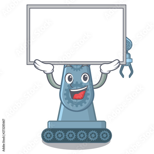 Up board mechatronic robotic arm isolated on character