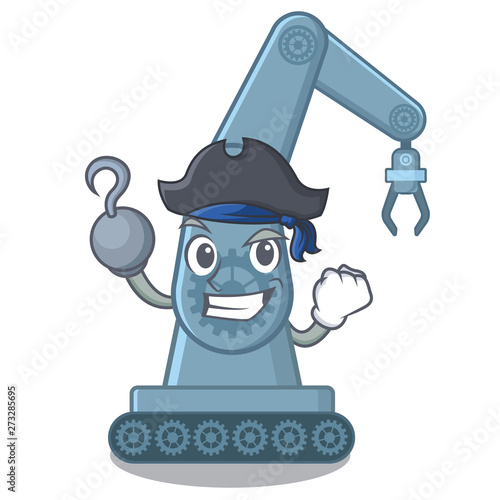 Pirate mechatronic robotic arm isolated on character