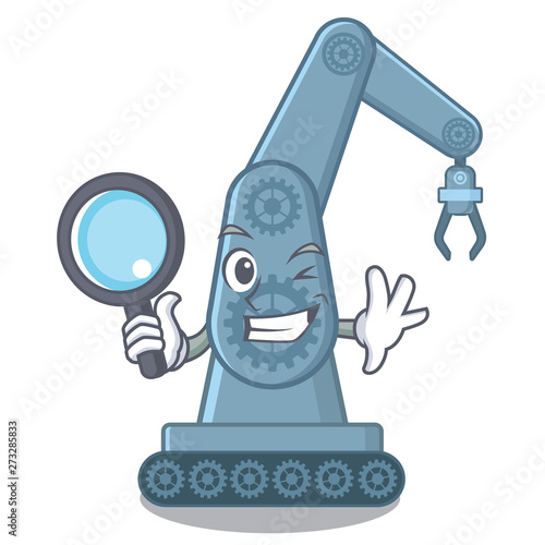 Detective mechatronic robotic arm in mascot shape