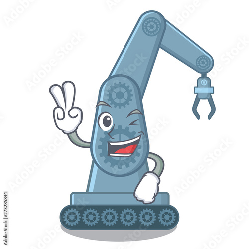 Two finger mechatronic robotic arm in mascot shape