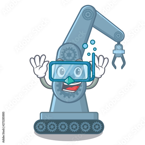 Diving mechatronic robotic arm in mascot shape
