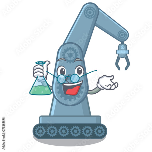 Professor mechatronic robotic arm in mascot shape