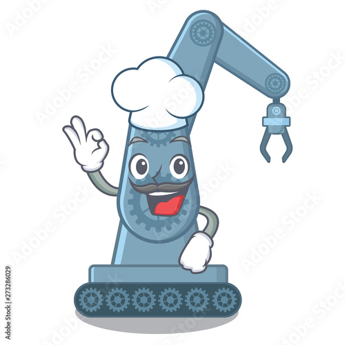 Chef mechatronic robotic arm in mascot shape