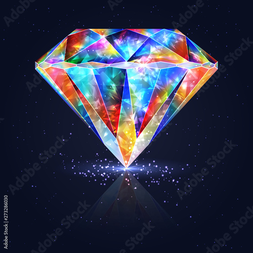 Bright Glowing Colorful Gemstone Quartz. photo
